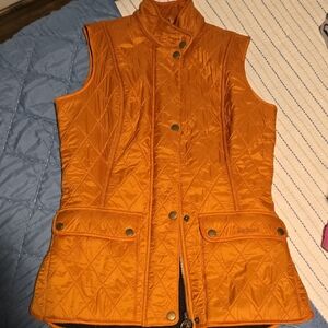 Barbour Orange Quilted Vest